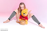 Free teen adult with a teddy bear