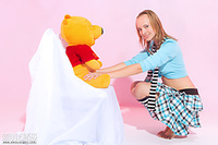 Free teen adult with a teddy bear